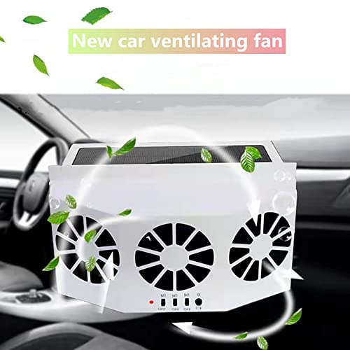 MYUOOT Solar Power Car Exhaust Fan with Three Air Outlet ABS Car Window Fan Car Radiator Cooling Fan, Car Solar Power Air Vent Radiator Fans Auto Ventilation Fan,1 Pack, White - Thumbnail 7