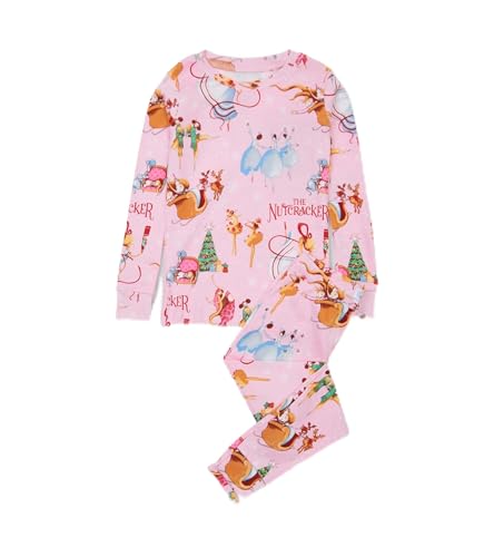Nutcracker Pajamas Girls Set Long Sleeve Holiday Toddler Christmas Pajamas Kids Jammies PJs with Books Size 8 Pink