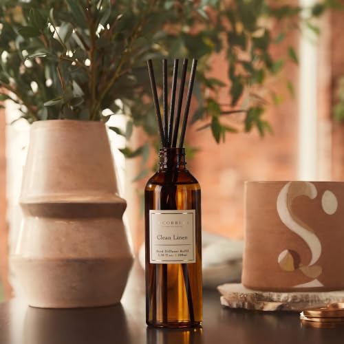 Image of COCORRINA Clean Linen Reed Diffuser Refill, 3.38 fl oz, 6 Reeds