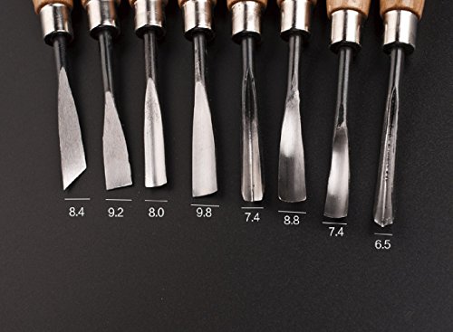 Evinis Wood Sculpture Carving Chisel Tool Set DIY Art Craft, 8 Piece Professional DIY Art Craft Woodworking Sculptural Gouges Hand Carbon Steel Wood Carving Chisel Tools Knife Kit Set
