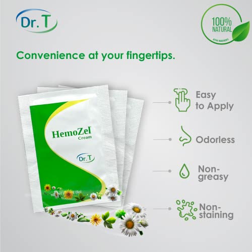 Dr. T Hemozel Cream - 6 Sachets X 0.17 Oz (5G) Natural Hemorrhoid Treatment For Bleeding, Burning, Itching, Swelling, And General Discomfort. Also, It Alleviates Symptoms Related To Varicose Veins. #TOP4