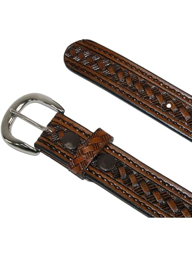 CTM Men's Leather Western Belt with Removable Buckle4