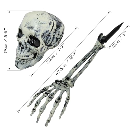 Young Wolf Halloween Realistic Skeleton Stakes for Grass Lawn Stakes Garden Decor Skeleton Decoration (3 Pieces) - Image 2