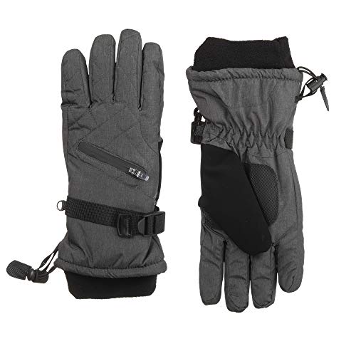 isotoner Women's Ski Gloves; Waterproof and Windproof Insulated for Cold Weather; Heather Grey; S/M