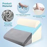 Bed Wedge Pillow, 10-in-1 Folding Memory Foam Sleeping Support Pillow with Headrest, Adjustable Incline Triangle Orthopedic Cushion for Sleep Apnea, Acid Reflux, GERD, Back Pain, Snoring,Leg Elevation - Image 9
