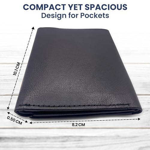 River Ridge Genuine Leather Trifold Wallet For Men - 6 Plus Credit Cards Slots - Clear ID Compartment - RFID Blocking - Extra Slim & Elegent - Gift For Men3