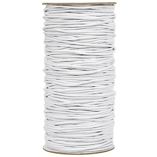 White Elastic Cord 328 Feet 2mm Stretchy String for Bracelet Necklace Jewelry Making Beading and Crafts