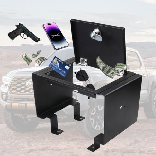 JHD-TOGO Center Console Safe Organizer Compatible with 2024 Toyota Tacoma Accessories Lock Box with Digit Combo Gun Armrest Safe Lockbox Storage Box by JHD-TOGO - Image 3