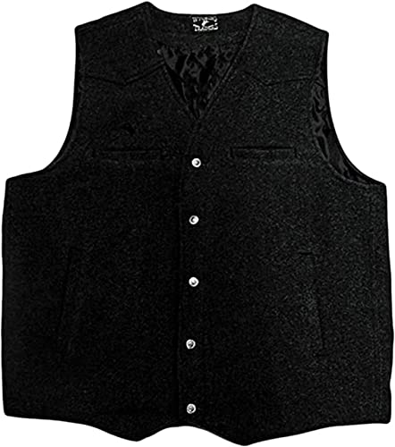 Wyoming Traders WY-BUCKAROO-BLACKLARGE Men'S Buckaroo Wool Vest cover
