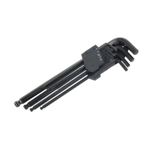 NeilsenCT0615 9PC HEX Key Extra Long Ball Point Metric 1.5-10MM Allen Allan 9 Piece Set, Black