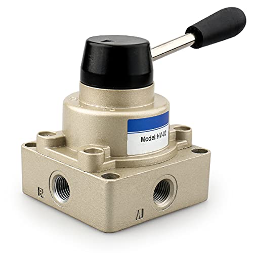 HV-02 PT1/4 válvula neumática de control manual giratoria Baomain 3 posiciones 4 way