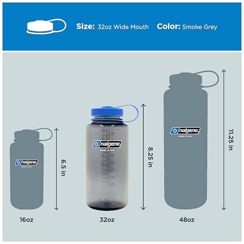 Image of Nalgene 32 oz Wide Mouth Water Bottle | BPA-Free, Durable & Leak Proof, Lightweight Bottle for Hiking & Gym, Work & Travel