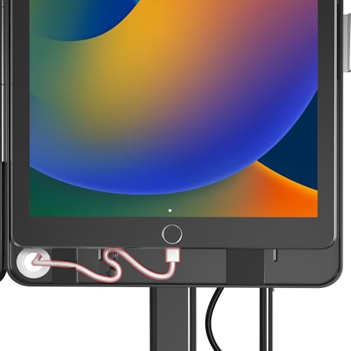 Image of CTA Digital Dual Kiosk Stand - CTA Dual Security Kiosk Stand with Locking Case, Cable, and 360-Degree Rotating Base - Compatible with iPad 7th / 8th / 9th Gen 10.2-inch, iPad Air 4, (PAD-ASKB10) - Black