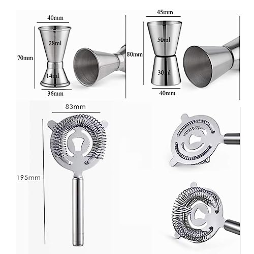 Set de coctelera RUVOO kit bartender 10 piezas miniatura 4
