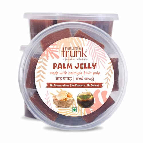Nature's Trunk Palm Jelly | Thati Thandra/Tati Chappa | Healthy & Nutritious Palmyra Fruit Candy | Sun-Dried & Handmade | Traditional South Indian Snack | Toddy Palm Dessert (350g)