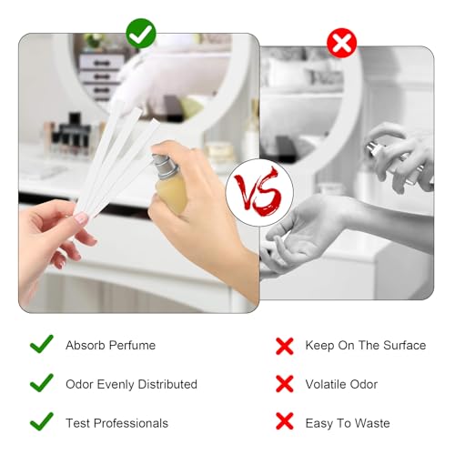 500 Stück Parfüm Teststreifen, Duft Tester Papier Einweg Parfüm Teststreifen Aromatherapie Dufttester Papier, Test Ätherisches Öle Parfüm für Parfüm Düfte Ätherische Öle Aromatherapie