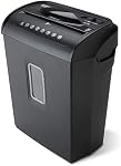 Aurora AU608MB High-Security 6-Sheet Micro-Cut Paper Credit Card Shredder with 3.5-Gallon Wastebasket, 4-Minute Continuous Running Time, Security Level P-4, Black