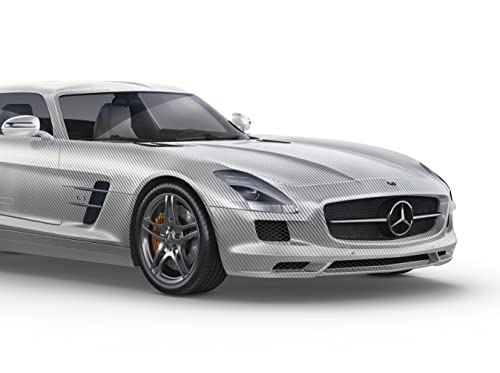 Image of VViViD XPO Sterling Silver 3D Carbon Fiber Vinyl Wrap Roll with Air Release Technology (1.5ft x 5ft)