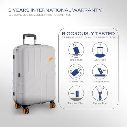 Image of Safari Large Stratos 8 Wheels 75cm Size Check-in Trolley Bag, Hard Case Polycarbonate, 360º Wheeling Luggage for Men & Women, Travel Bag, Suitcase for Travel, Trolley Bags for Travel, Cloud Grey