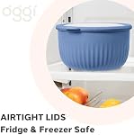 Oggi Ensemble de 4 Préparation, stockage & Servir les bols en plastique - w/See-Thru Lids- Lave-vaisselle, Micro-ondes & Congélateur en sécurité, (0.7, 1.4, 2.6, 4 Quarts) - Multicolore