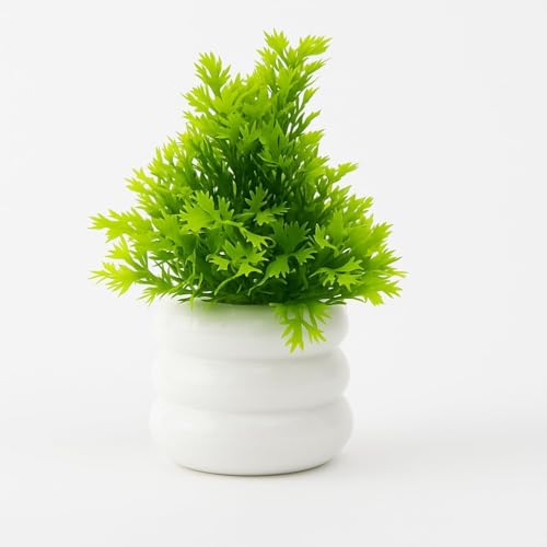 Image of Dekorly Artificial Potted Plants, Artificial Plastic Eucalyptus Plants Small Indoor Potted Houseplants, Small Faux Plants for Home Decor Bathroom Office Farmhouse (Green-8)