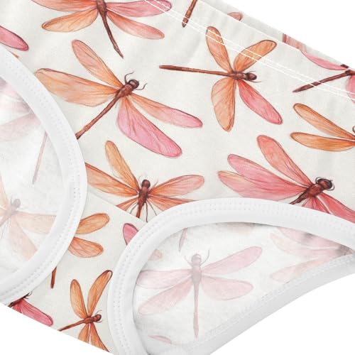 Joisal Bright Toddler Girls Underwear 2t Cotton Cute Panties Girl Pink Orange Dragonflies Beige Briefs Kids Undies4