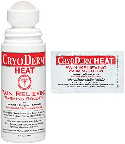 CryoDermCombo Package Heat-Warm Therapy 3 oz Roll-On & 12 Packets