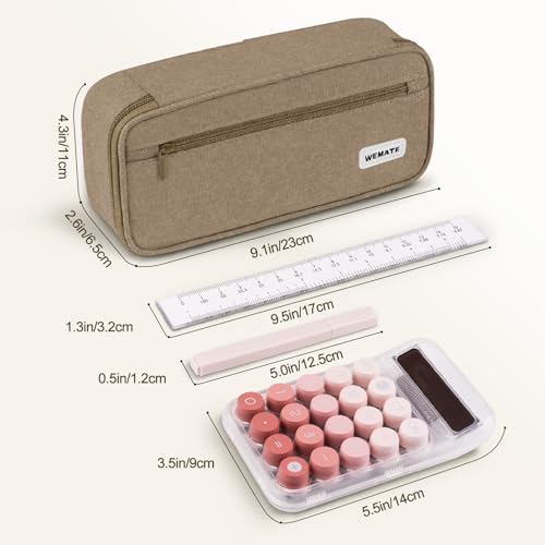 Image of WEMATE Pencil Case, Large Storage Organizer, Makeup Bag, Teacher Must - have, Big Pencil Pouch, Marker Case for College