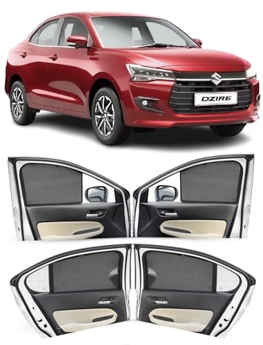 Image of Autofact Car Sunshades for Maruti Swift Dzire (2025 Onwards), UV Protection, Useful Car Accessories, Custom fit Sun Shades for Side Windows, Set of 4