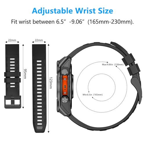Correa silicona 22mm compatible Garmin Fenix 8 Pro miniatura 4