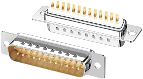 10Pack Db25 Male & Female Connectors Gold Plated D-Sub 25Pin Serial Adapter Rs232 Serial Port 25-Pin D-Sub Coupler, Suitable For Use I/O And Daq Equipment, Computer(5Pcs Male+ 5Pcs Female) #TOP2