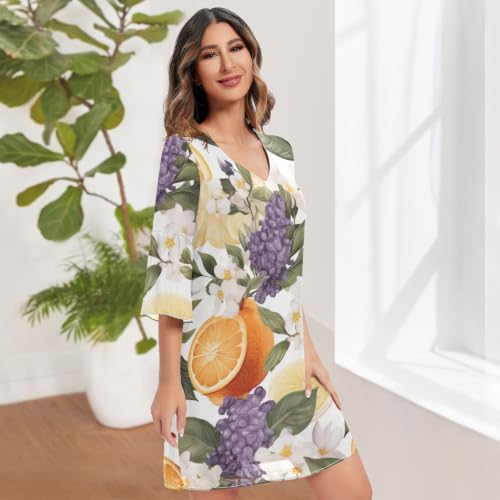 Robe de plage hawaïenne chic et légère fleur d'agrumes orange
