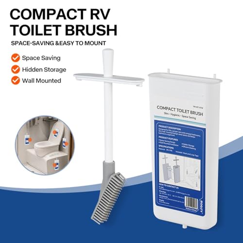 Brosse WC camping-car avec support mural et tête rétractable