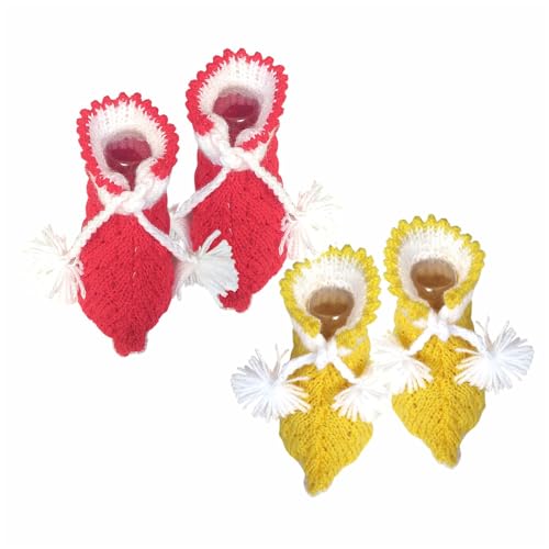 Image of Woolen Knitted sock for winter /Winter socks for newborn babies Soft Woolen Socks(Multicolor, 3-6 Months) Pack of 2