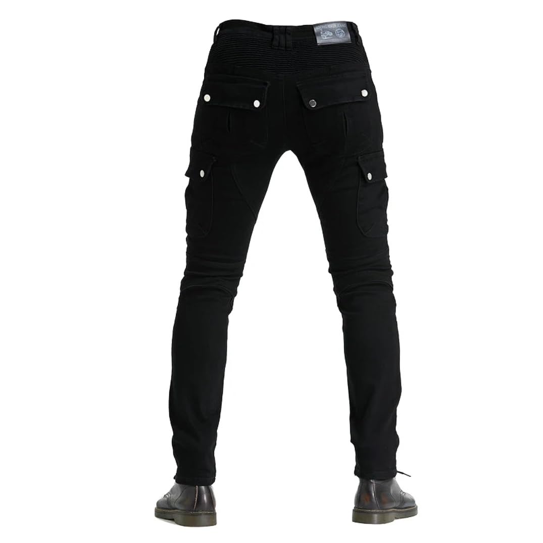 Hombre Moto Jeans Motocicleta Pantalones con Forro Protector de Aramida