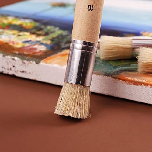 VEGCOO 6 Pcs Acrylic Paint Brushes Set, Natural Bristle Paint Brushes Nylon Hair Brush Bristle Art Brush for Watercolor Oil Painting Suitable for Beginners/Artists/Students (B)