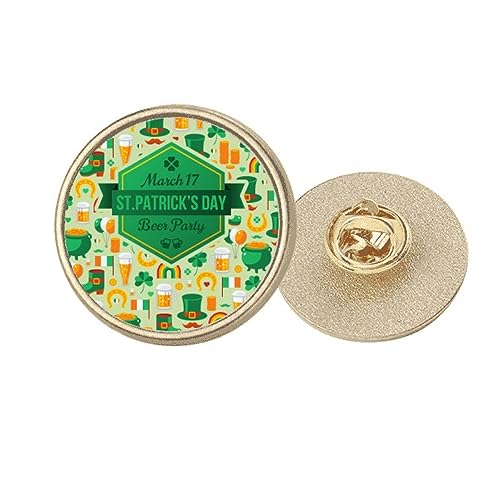 Broche trèfle bière en métal doré : le cadeau parfait pour la Saint-Patrick