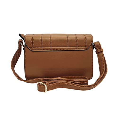 BOLSA FEMININA TRANSVERSAL TIRACOLO - GOLDEN FENIX Cor:Marrom;tamanho:P;Genero:Feminino