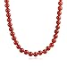 Plain Simple Smooth Classic Red Corniola Round 10MM Collana Strand di perline per donne Teen Silver Plated 18 pollici