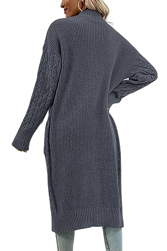 Image of Onedreamer Womens Long Cardigan Sweaters Open Front Cable Knit with Pockets | Chunky Long Sleeve Outerwear, Fall Winter Button Down Coatigan, Oversized Trendy Warm Sweater Coats