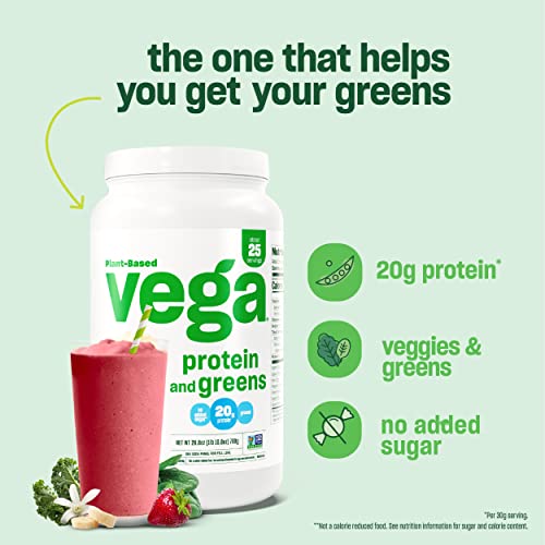 Vega VEG06651 Protein And Greens Protein Powder, Vanilla - 20G Plant Based Protein Plus Veggies, Vegan, Non Gmo, Pea Protein thumb #5
