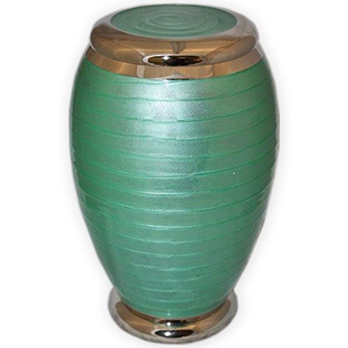Beautiful Life Urns Celebration Spring Green Adult Cremation Urn - Funeral Urn with Stunning Green Enamel Finish (Large)