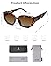 SOJOS Trendy Cute Cat Eye Polarized Sunglasses for Women Fashion Cateye Womens Sunnies SJ2237, Brown Tortoise Frame Brown Grading Lens
