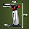 Jo Chef Kitchen Torch with Butane Included – Refillable Lighter with Safety Lock & Adjustable Flame, Blow Culinary Torch for Cooking, BBQ, Creme Brulee, DIY and Soldering - 2 Cans (5.07oz) Included #3