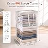 Cestos de ropa Lifewit de 80L, paquete de 2, asas reforzadas, gris | Cesto de ropa plegable, cesto para ropa sucia, diseño independiente impermeable para dormitorio, lavandería, dormitorio, baño 4