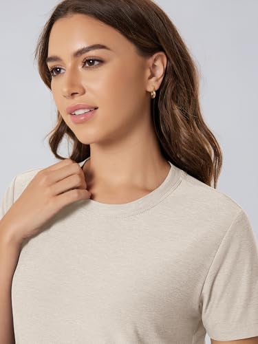 Image of ODODOS Women's Performance Cropped Tee Ultra Soft odSTRATUM Tech Short Sleeve Relaxed Top Crew Neck T-Shirts