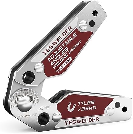 YESWELDER Adjustable Angle Welding Magnet 20-200° Magnetic Welding Holder of 77LBs Holding Power Welding Accessory