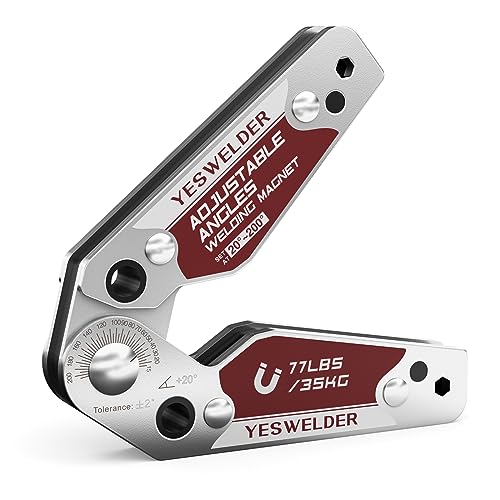 YESWELDER Adjustable Angle Welding Magnet 20-200° Magnetic Welding Holder of 77LBs...