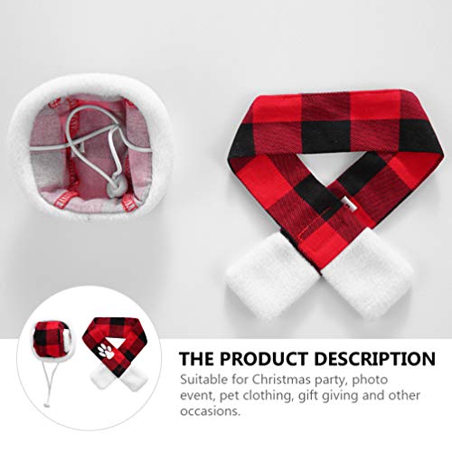 UKCOCO 1 Conjunto de Natal Pet Cachecol Santa Hat Cachecol Set Vermelho E Preto Cachecol Pet Cacheco