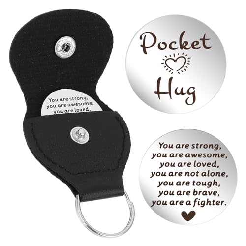 Mabor Pocket Hug Token Pocket Hug Keychain Holder Stainless Steel Double Sided Coin Inspirational...
